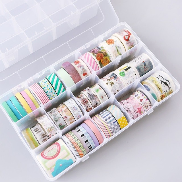 Washi Tape Box Organizer Storage Masking Tape Desktop Tape Diy Sticker Roll  Tape Holder Storage